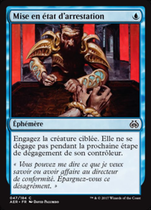 Mise en état d'arrestation