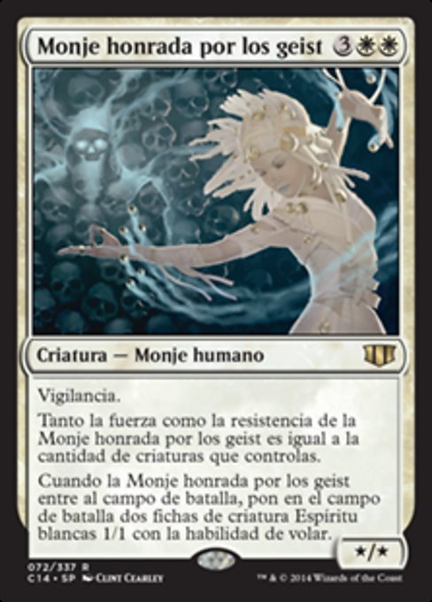 Monje honrada por los geist
