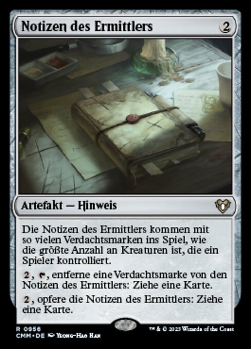 Notizen des Ermittlers