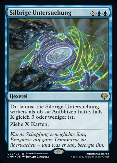 Silbrige Untersuchung
