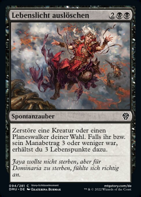 Lebenslicht auslöschen