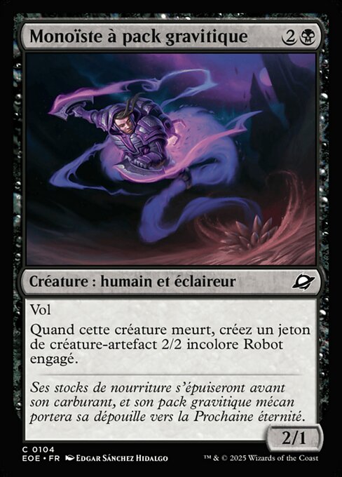 Monoïste à pack gravitique