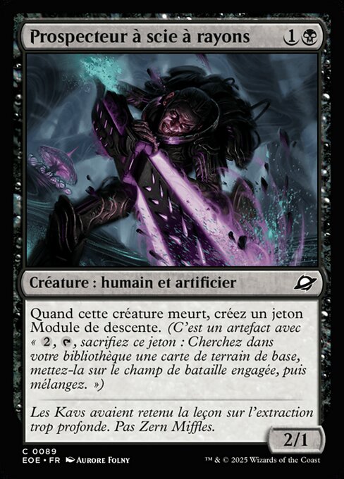 Prospecteur à scie à rayons