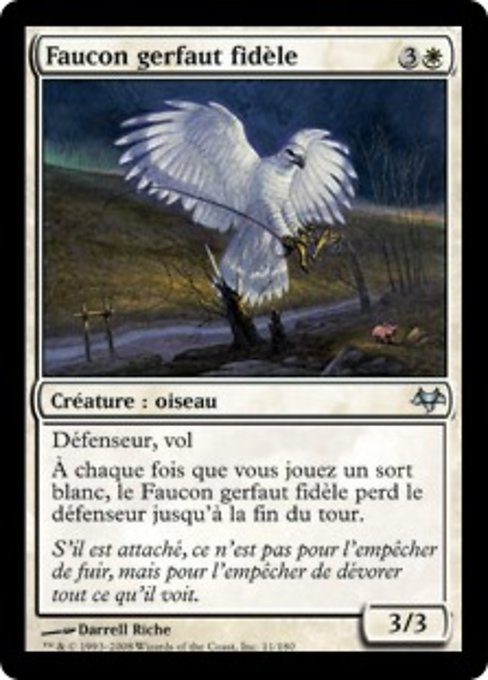 Faucon gerfaut fidèle