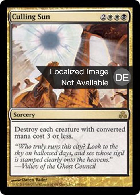 Aussortierende Sonne