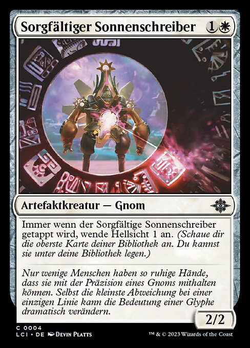 Sorgfältiger Sonnenschreiber