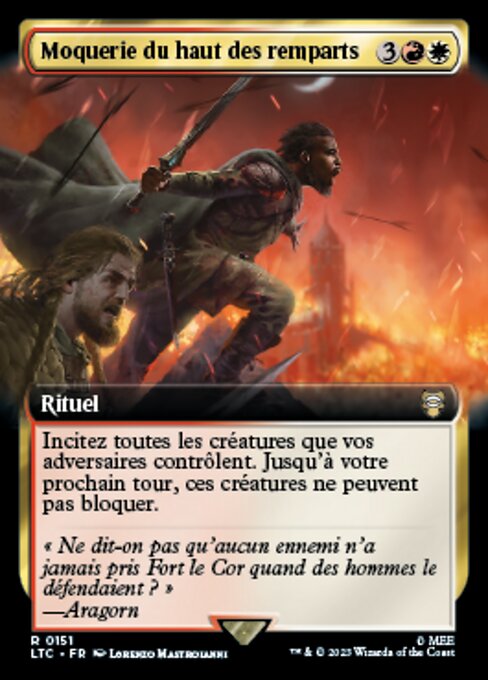 Moquerie du haut des remparts