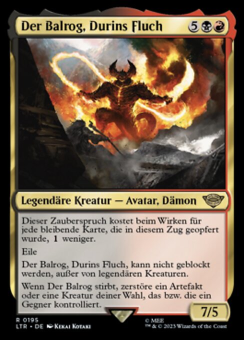 Der Balrog, Durins Fluch
