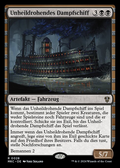 Furchteinflößendes Dampfschiff