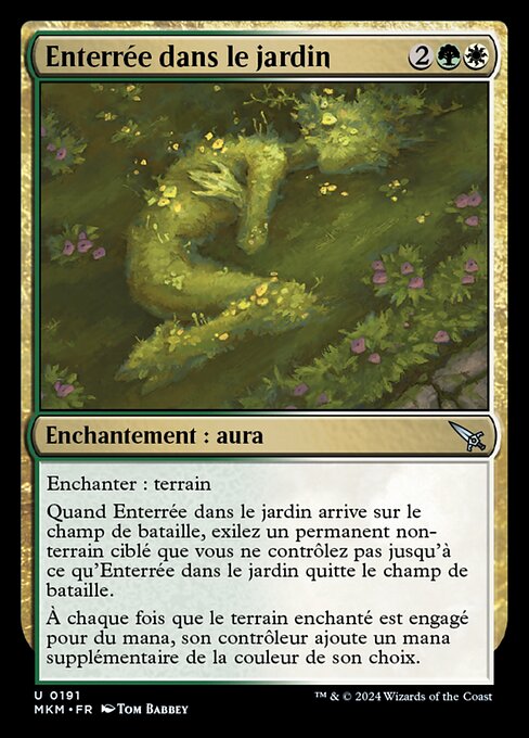 Enterrée dans le jardin