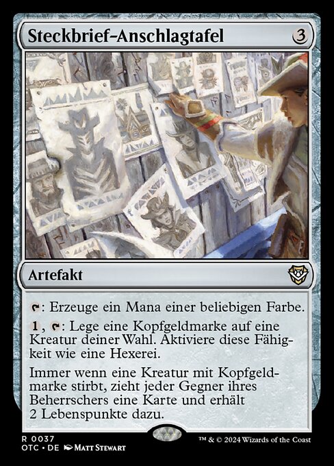 Steckbrief-Anschlagtafel