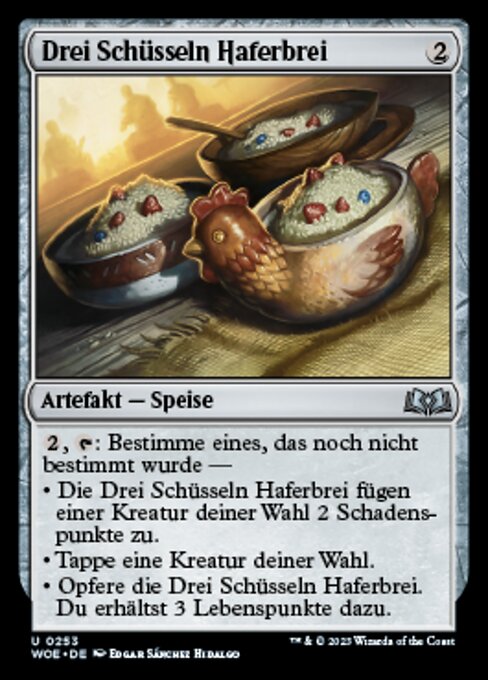 Drei Schüsseln Haferbrei