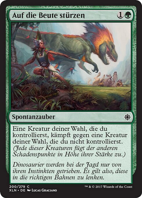 Auf die Beute stürzen