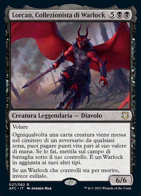Lorcan, Collezionista di Warlock