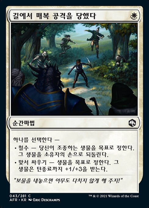 You're Ambushed on the Road