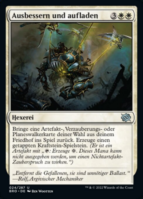 Ausbessern und aufladen