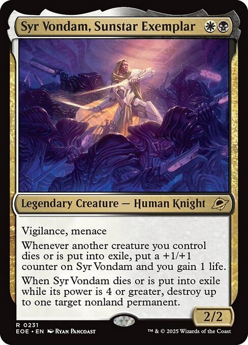 Syr Vondam, Sunstar Exemplar