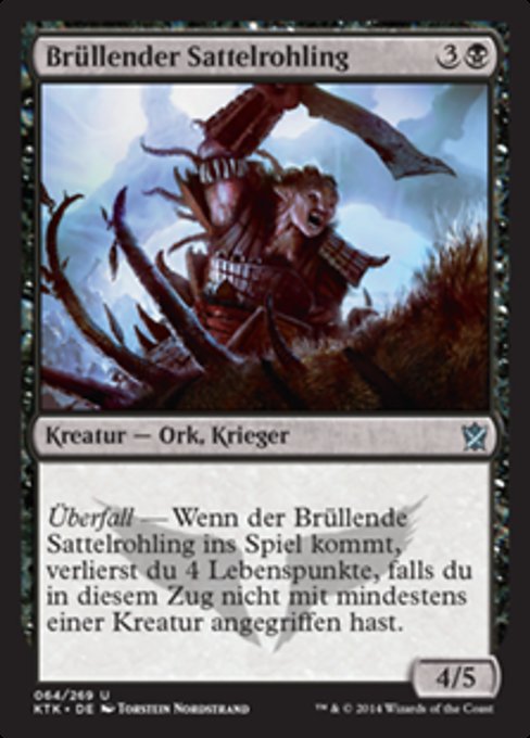 Brüllender Sattelrohling