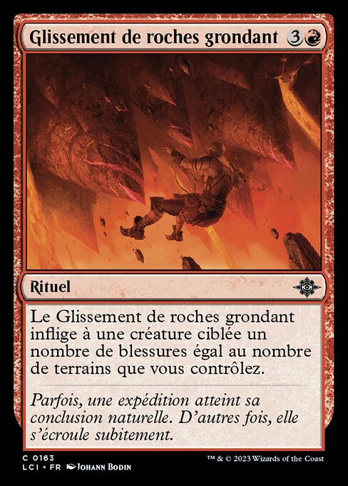 Glissement de roches grondant