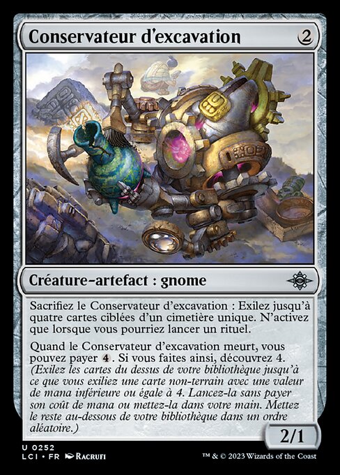 Conservateur d'excavation