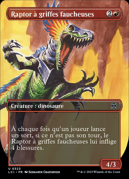 Raptor à griffes faucheuses