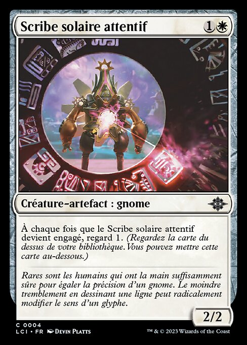 Scribe solaire attentif