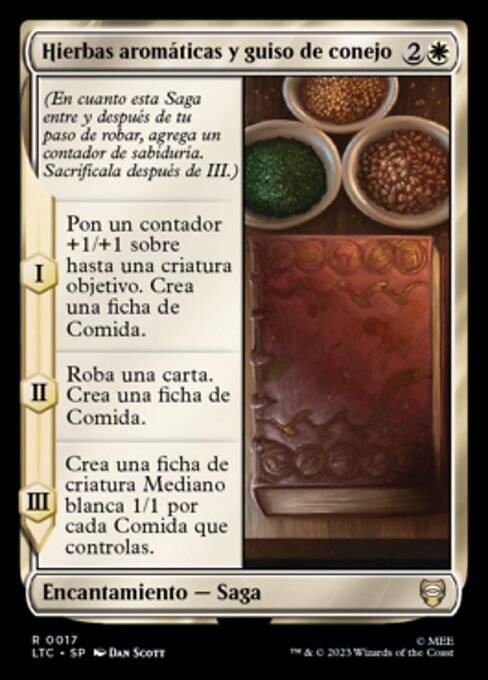 Hierbas aromáticas y guiso de conejo