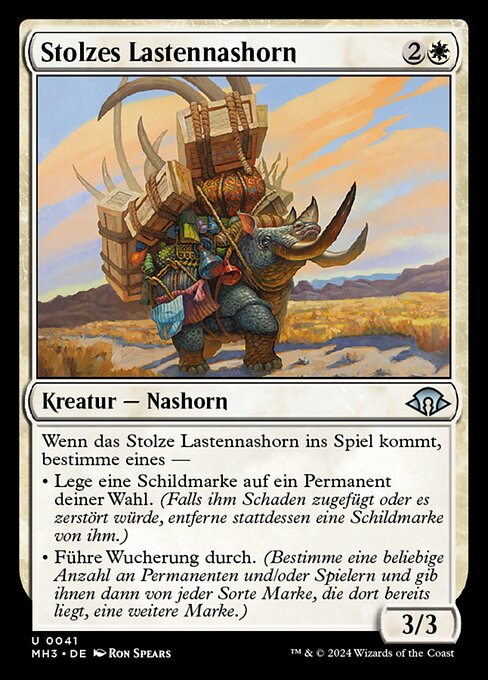 Stolzes Lastennashorn