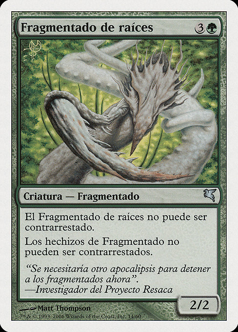 Fragmentado de raíces