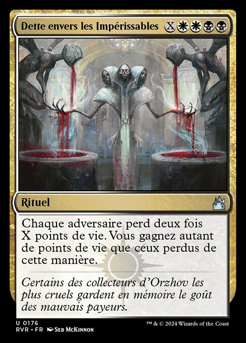 Dette envers les Impérissables