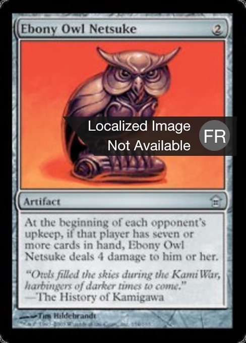 Netsuke de hibou en ébène