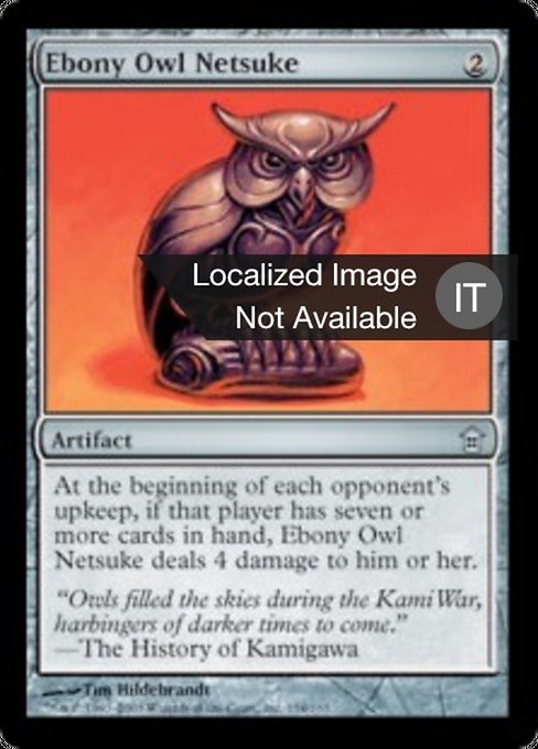 Netsuke Gufo d'Ebano