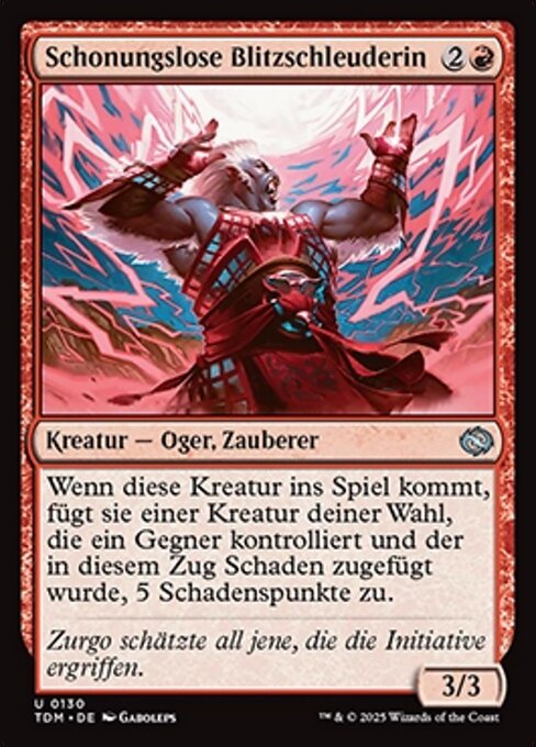 Schonungslose Blitzschleuderin