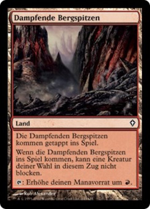 Dampfende Bergspitzen